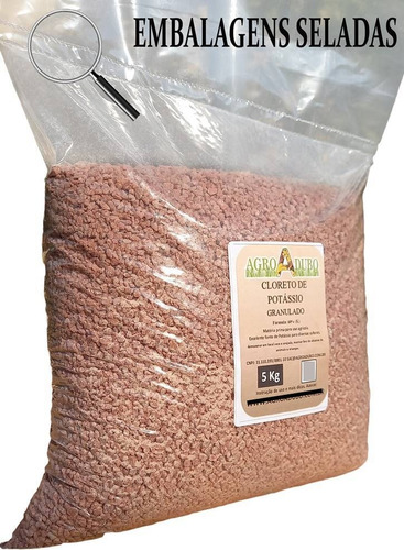 Fertilizante granulado de cloruro de potasio, 5 kg, 60% Kcl, rojo