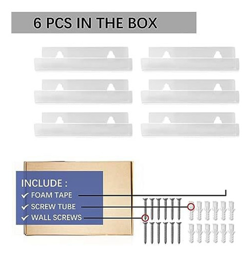[ Soporte De Pared Para Discos De Vinilo, Paquete De 6, 4