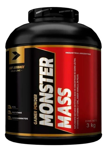 Monster Mass 3 Kg Ganador De Peso Masa Muscular Body Advance