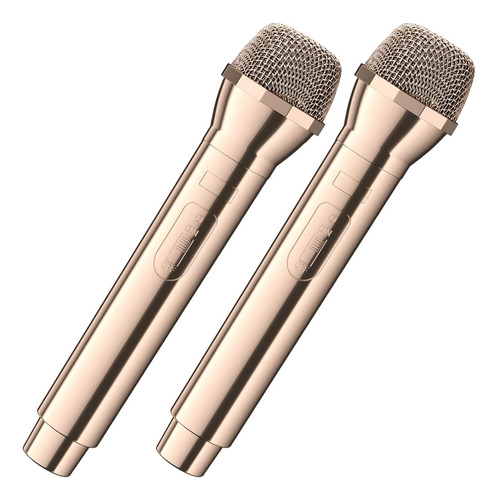2 Accesorios De Micrófono Falso De Oro Rosa Galvanizado