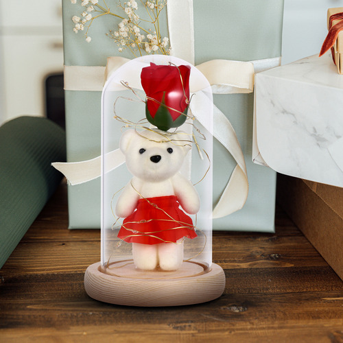 Flores Románticas Con Lámpara De Luz