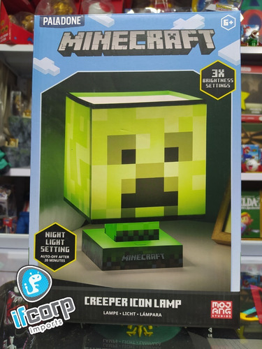 Lampara De Mesa Creeper Icon Light Minecraft Paladone