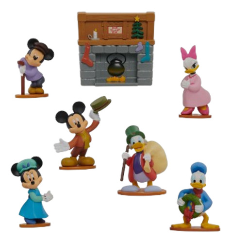 Set 6 Figuras Disney Navidad Mickey's Christmas Carol Cuento