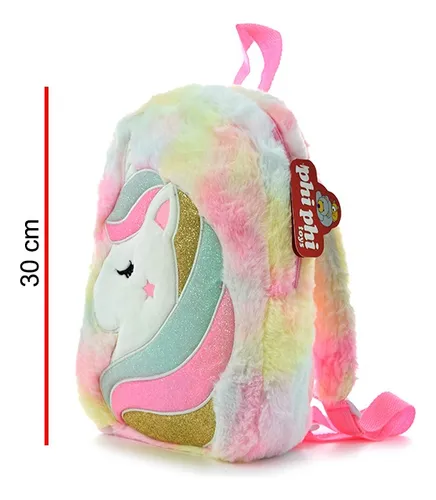 Mochilas de unicornio de peluche hotsell