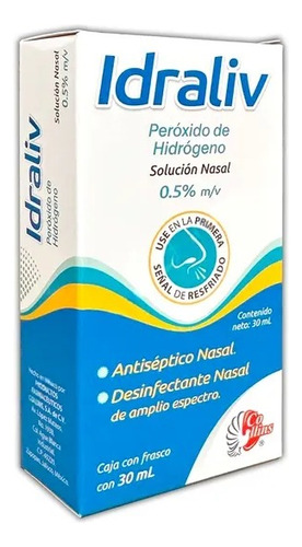 Idraliv 0.5% Sol. Nasal Spray 30ml Peróxido De Hidrógeno Color Azul