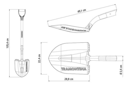 Pa De Bico Com Cabo 71cm Tramontina