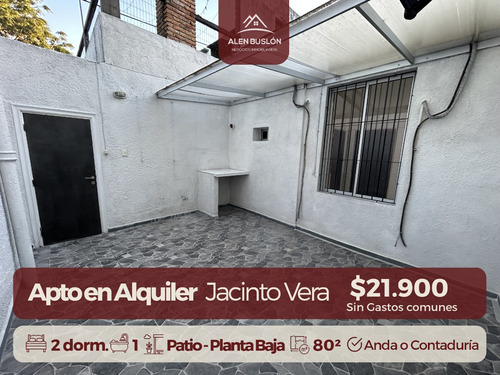 Apartamento Alquiler Jacinto Vera 2 Dormitorios Con Patio En Planta Baja, Sin Gastos Comúnes!