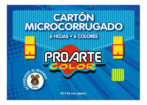 Block Cartón Microcorrugado 6 Hojas 6 Colores 25x34 Cm 