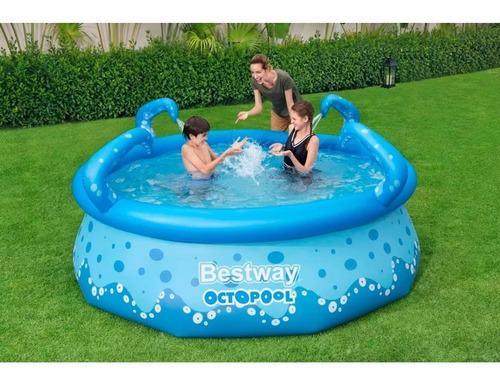 Alberca Semi Inflable Bestway Tentáculos 274x76 Cm Mod 57396 Color Arcoiris