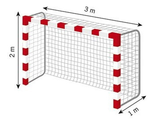 Imagen 1 de 8 de 2 Red Arco Handball 3x2m Polietileno 3mm Reforzada Con Bolso