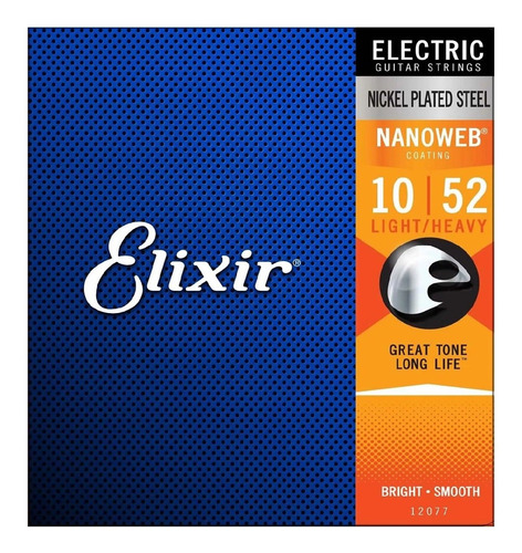 Encordoamento Elixir Guitarra 010 Nanoweb Light-heavy 12077