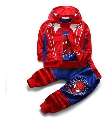 Conjunto Sudadera Con Capucha 3 Piezas Spider-man Para Niños