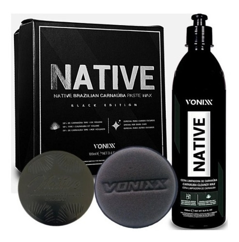 Cera Automotiva Native Black + Cera Native Cleaner Vonixx