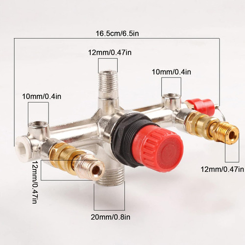 Saiviek Manifold Para Compresor De Aire Interruptor Válvula Presión De Control , Piezas De Compresor De Aire De Bomba De Aire, Conjunto De Interruptor De Presión De Válvula