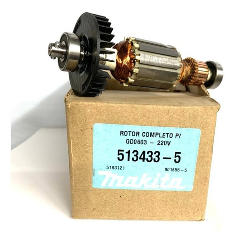 Induzido / Rotor 220v Retificadeira Makita Gd0603 513433-5