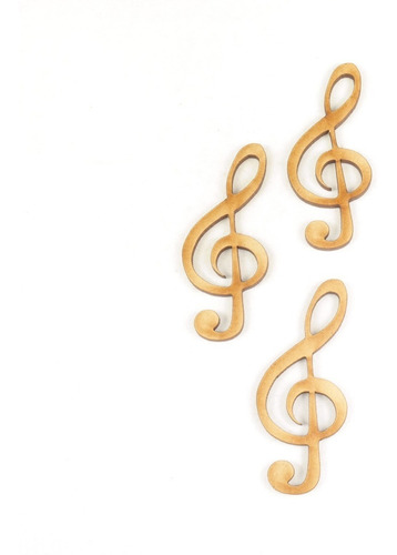 Imagen 4 de 10 de Paquete 100 Clave Sol Scrapbook Madera Mdf Manualidades