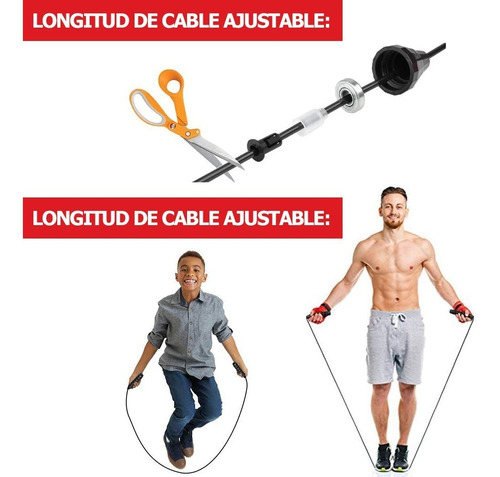 Imagen 6 de 7 de Cuerda Para Saltar Fácil De Ajustar, Mango Cómodo