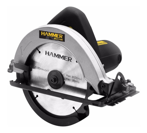 Serra circular elétrica Hammer SC1100 185mm 1100W petra 127V