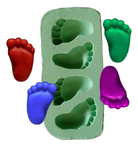 Molde Forma Silicone Saboente Pezinho 4 Cav.