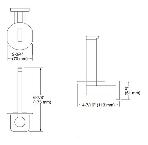 Papeleira Vertical Para Banheiro Parallel Cromado Kohler