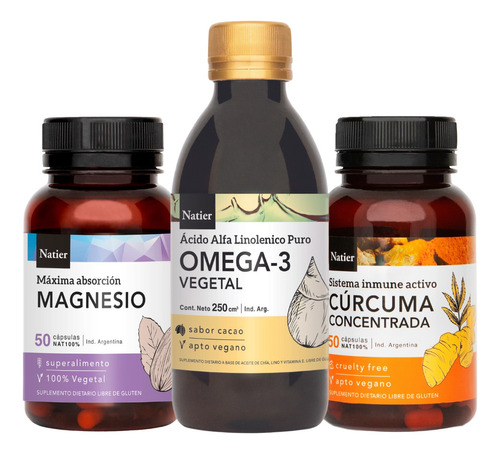 Plan Antiinflamatorio Natier Curcuma- Magnesio- Omega 3 