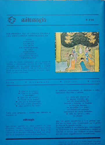 Antigua Revista Mitomagia N* 1 Ernesto Sabato Elba Año 1969 (Usado)