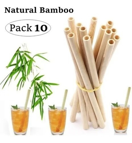 Pack X10 Bombillas Bambú + Limpiador Reutilizable