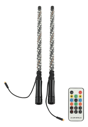 Antena Iluminada Led Whip Rgb Light Flag App Control 300