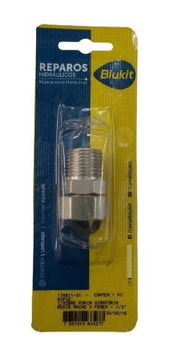 Niple Com Sobre Porca Giratória Macho Fêmea 1/2 Metal Cromad Acabamento Cromado Cor Prateado