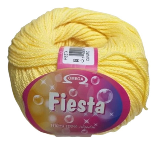 Hilaza Fiesta 100% Algodón Madejas De 100g Color Canario