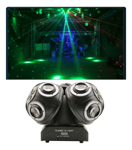 Cabeza Movil Triple Bola Laser Rgb Led Strip Fiesta Evento