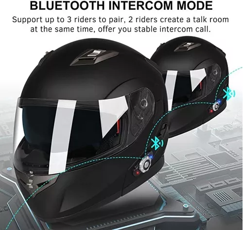 Freedconn - Casco De Motocicleta Con Bluetooth Integrado, M.