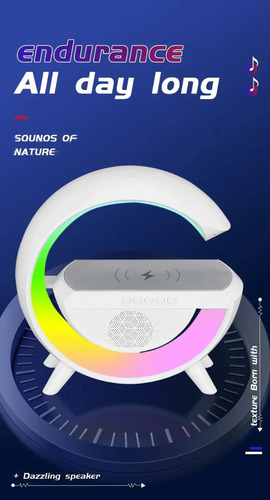 Lámpara De Mesa Altavoz Bluetooth Inteligente Atmósfera Color Blanco