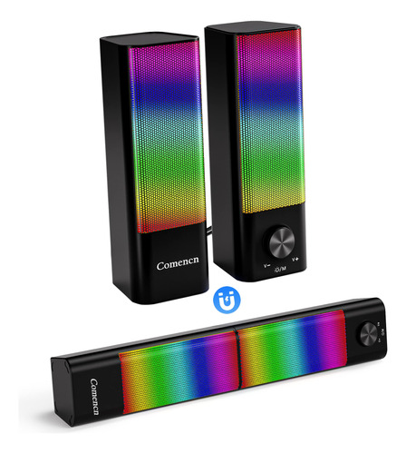 Altavoz Computadora Rgb Dinamico Pc Estereo Alta Fidelidad 2