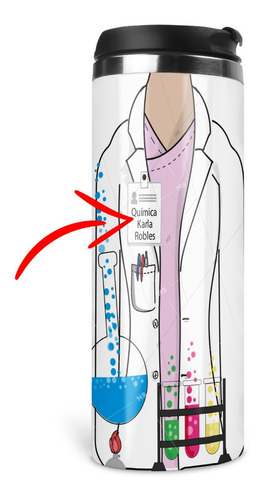 Termo Para Química Pink Personalizado Con Tu Nombre Especial