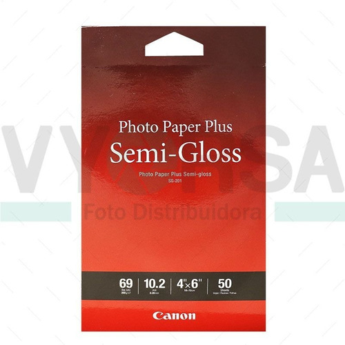 Papel Canon Plus Inkjet 4x6 Semi-gloss 50h Sg-201 Color Blanco