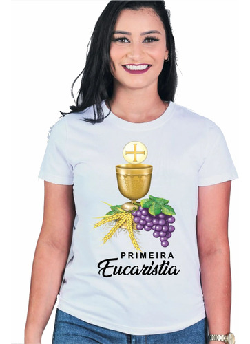 Camiseta Primeira Comunhão Camisa 1° Eucaristia Adulto #