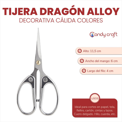 Tijera Manualidades Decorativa Marca Dragon Alloy En Colores