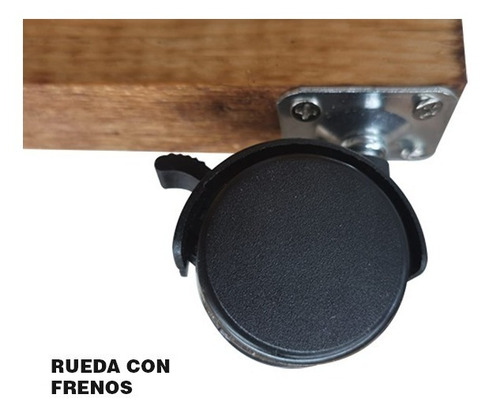 Imagen 3 de 7 de Base Soporte De Maceta De Madera Con Ruedas 25x25cm