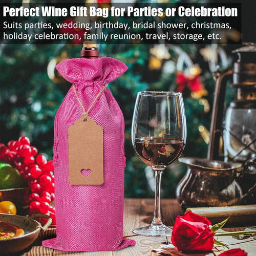Set 12u Bolsas De Regalos Navidad Para Botellas De Vino