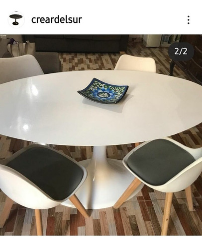 Mesa Moderna Tulip Saarinen 1,20 Redonda Comedor Gel Coat