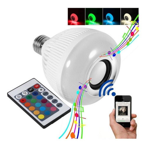 Lâmpada Led Music Bulb Bluetooth Rgbw Com Controle