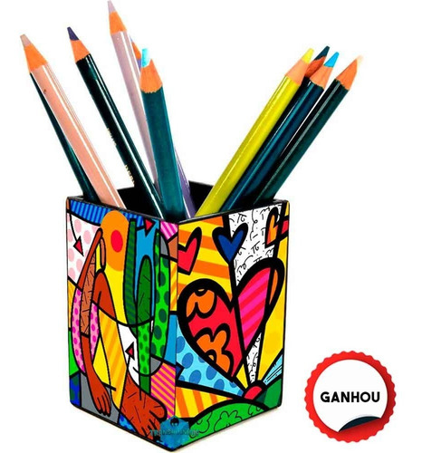 Imagem 2 de 2 de Porta Controle Remoto Decoração Romero Britto + Brinde M.12