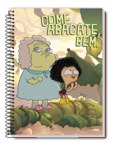 Caderno Universitário Capa Dura 80f Irmão Do Jorel - Abacate