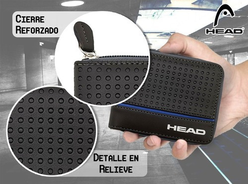 Imagen 4 de 7 de Billetera Head Colores Hombre Caja Regalo C/ Cierre Cuero P