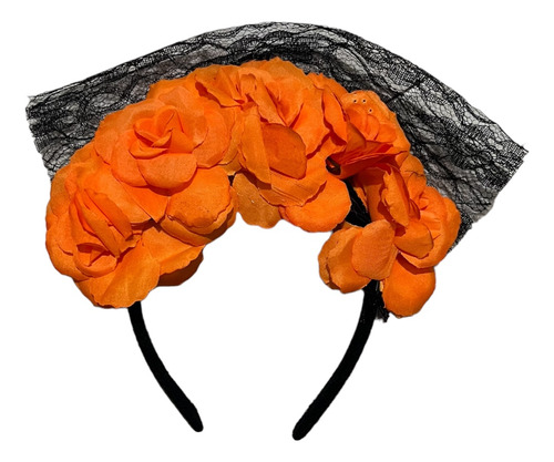 5 Diadema Flores Dia De Muertos Halloween Catrina Disfraz