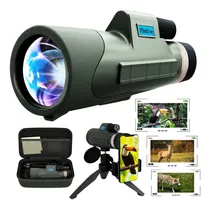 Comprar Telescopio Monocular Hd De 12 X 55 Con Prisma Bak4 Y Lente Fmc, Ligero Con Adaptador De Teléfono Inteligente, Para Observación De Aves, Caza, Senderismo, Viajes