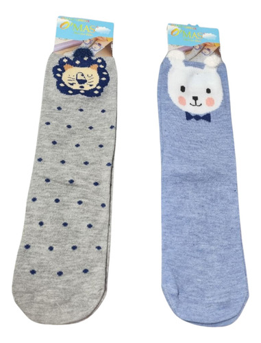 Pack 2 Calcetines Niño Animales Algodón Talla 9-12 Años