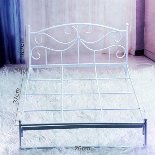 Miniatura Exquisita De La Cama De La Casa De Muñecas Rosa