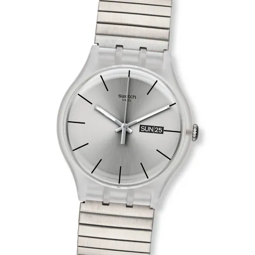 Reloj swatch mujer plateado new arrivals